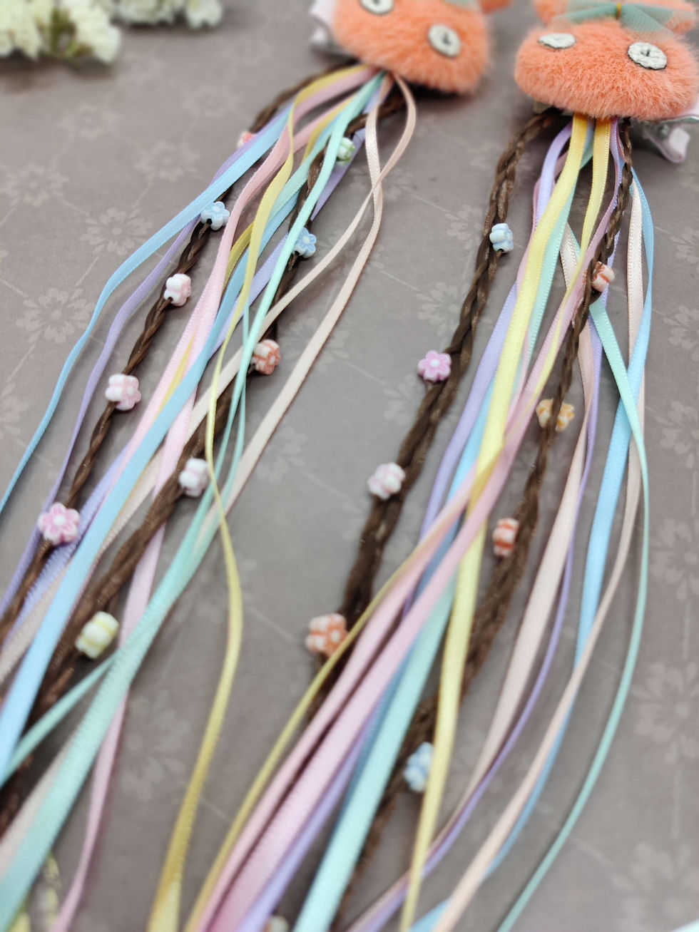 Thumbnail: BUNNY BRAIDED HANDCRAFTED LONG BOW - ORANGE