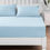 Thumbnail: DaDa Bedding Soothing SeaFoam Sky Blue Cotton Fitted Bed Sheet W/Pillow Cases