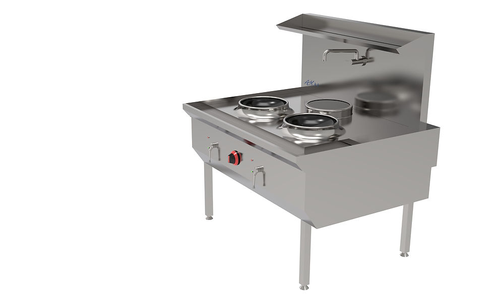 Thumbnail: ACK Two Front Rings and One Back Ring Induction Wok Cooker