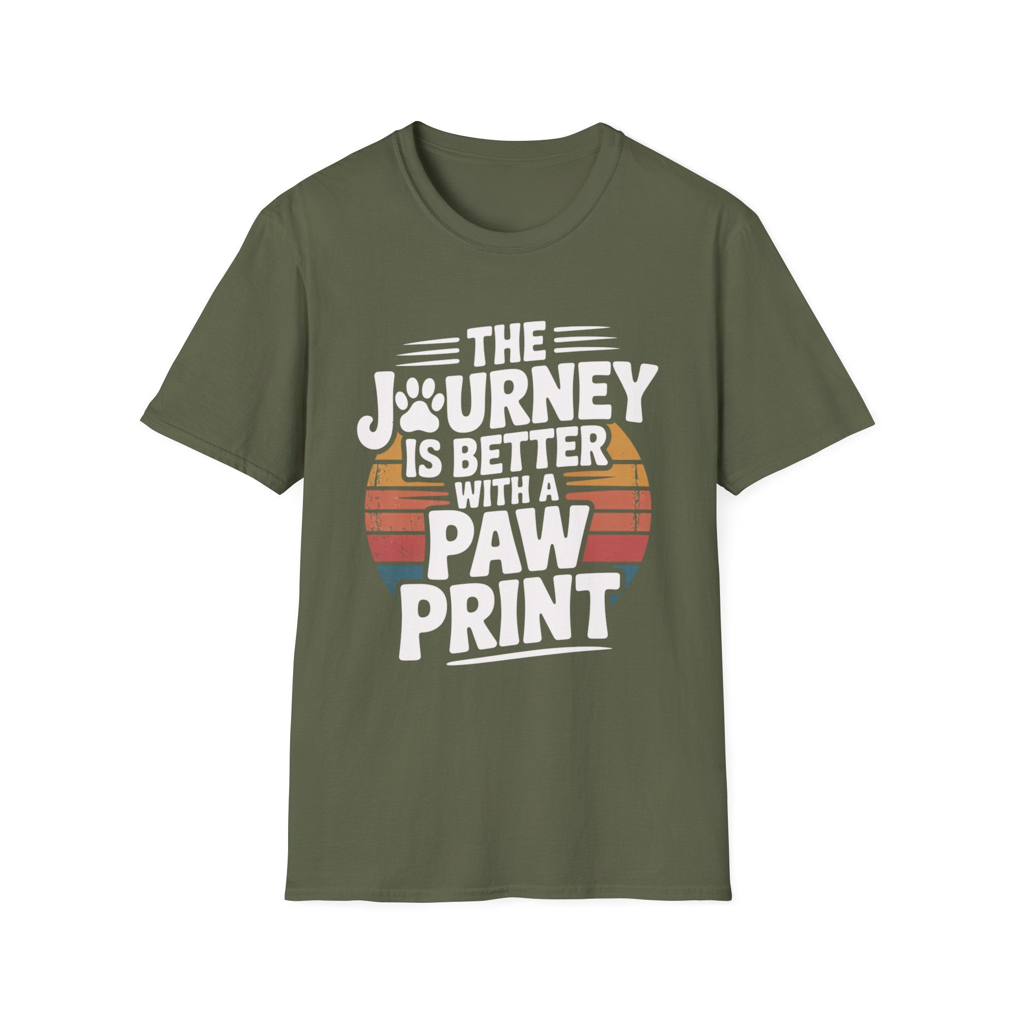 The Journey Is Better With a Paw Print T-Shirt – Pet Lover Travel Gift