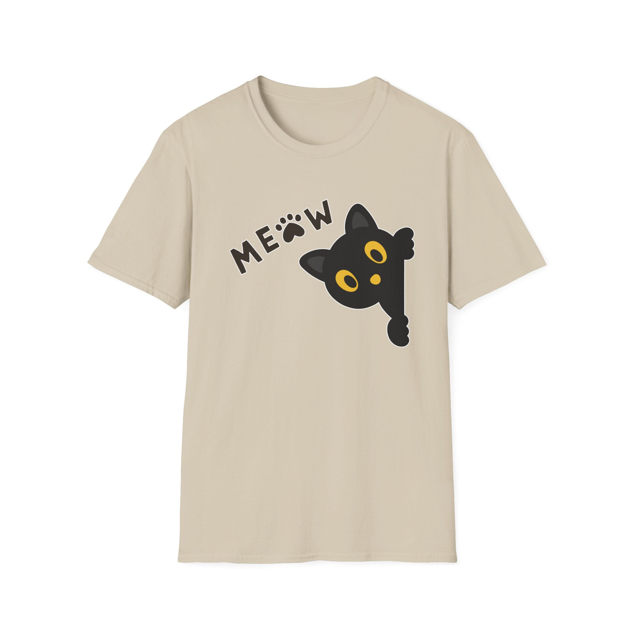 Cute Meow Cat Unisex T-Shirt - Softstyle Animal Lover Apparel