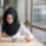 Muslim Girl Studying