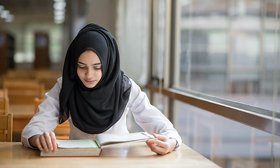 Muslim Girl Studying
