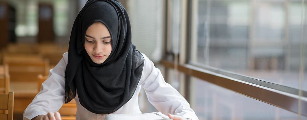 Muslim Girl Studying