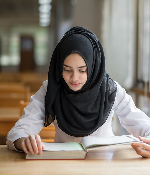 Muslim Girl Studying