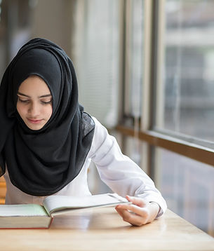 Muslim Girl Studying