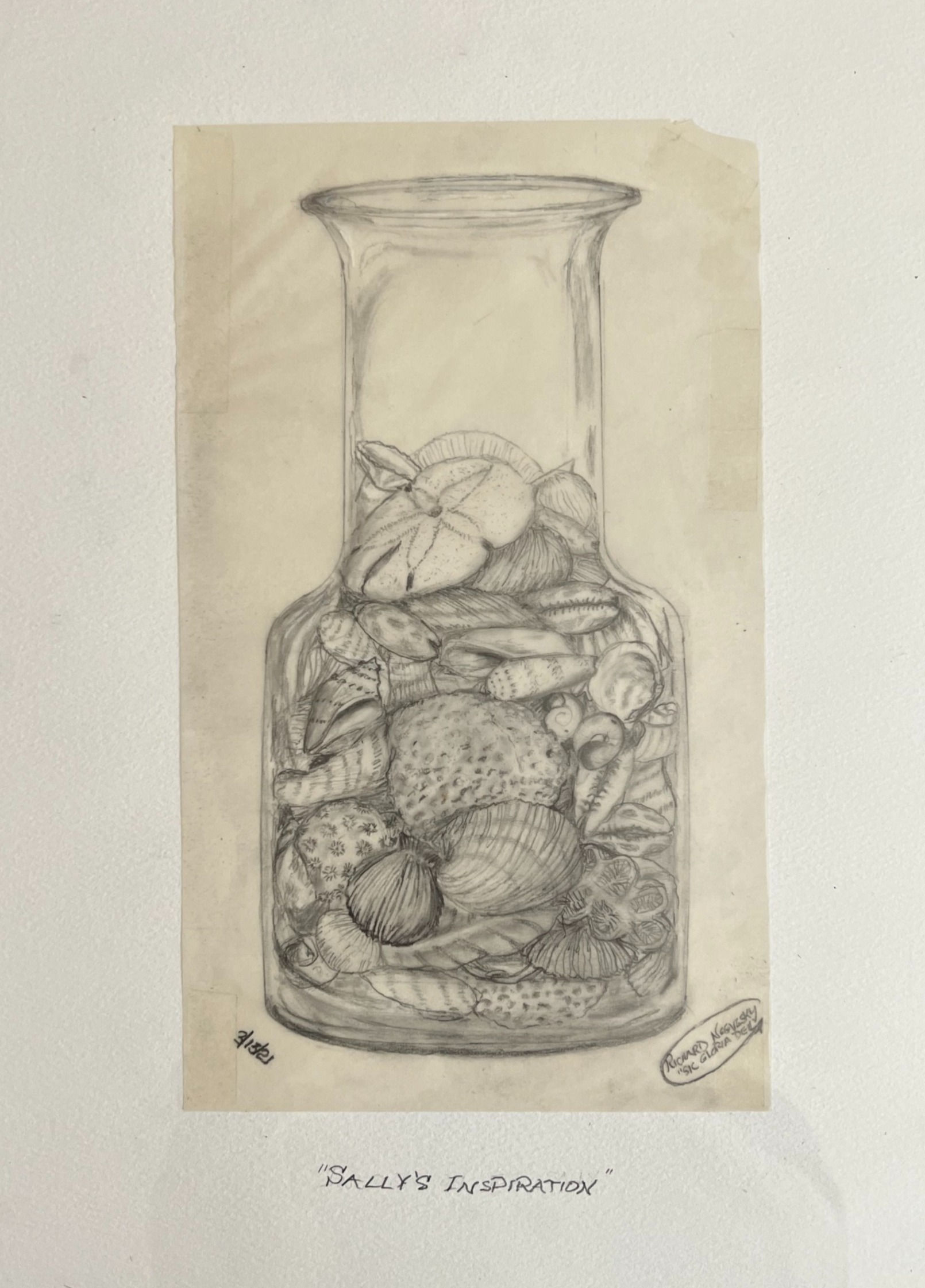 These are shells in a jar I have collected from beaches around the world.  Limited edition print.