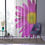 Thumbnail: Bright Pink Flower on White Sheer Curtain