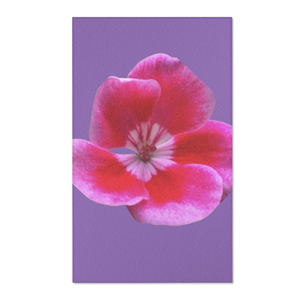 Thumbnail: Fuschia Pink Flower Pop Art Purple Floor Mat - 3 sizes available