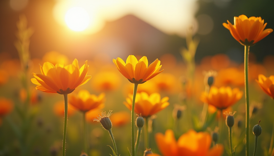 A blooming garden soaking in the warm summer sun.