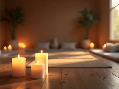 A tranquil meditation setting inviting mindfulness practice.