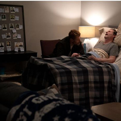 Adam shares a poignant farewell with his father, Bob Ruzek, in a heartfelt scene from Chicago PD Episode 1319. NBC Elizabeth Sisson