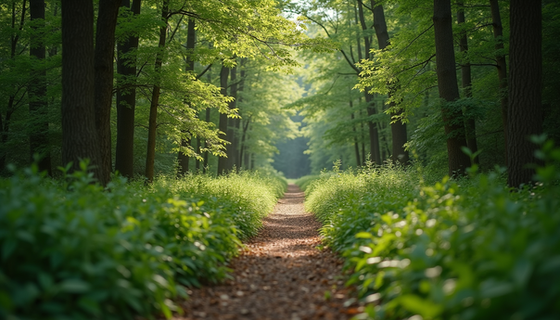 A peaceful forest path inviting contemplation