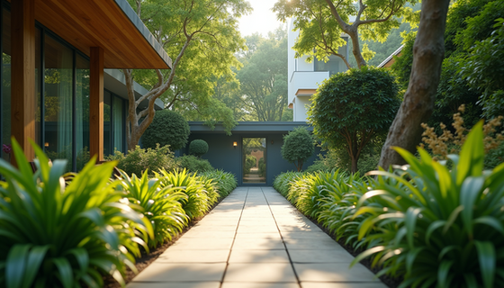 A peaceful garden space ideal for meditation.