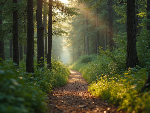 A serene forest path inviting exploration.