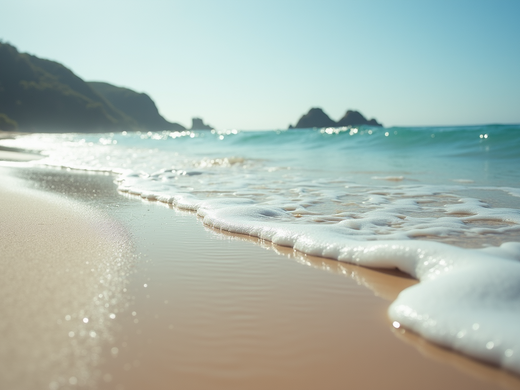 Peaceful beach with relaxing ocean waves