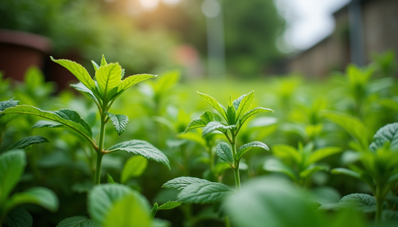 A lush herb garden showcasing a variety of fresh herbs ready for harvesting.