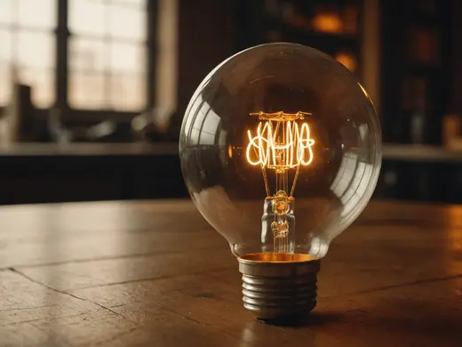 The iconic light bulb that symbolizes Edison's innovation and creativity.