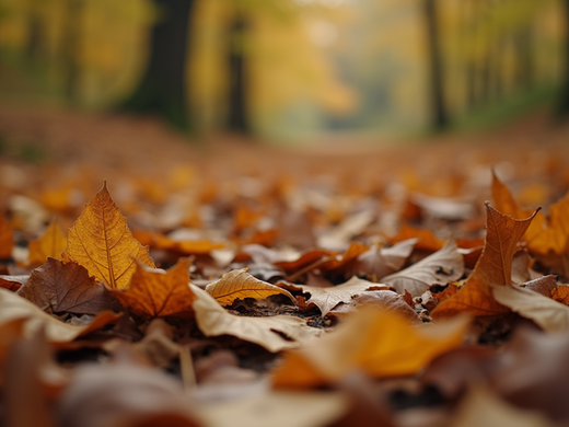 A carpet of colorful autumn leaves