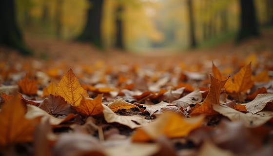 A carpet of colorful autumn leaves