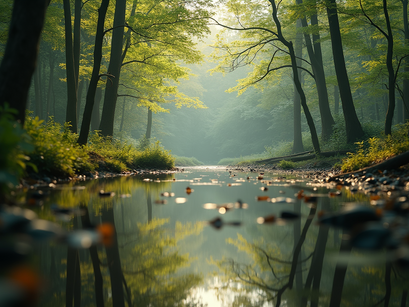 Brahman concept reflected in nature's tranquility