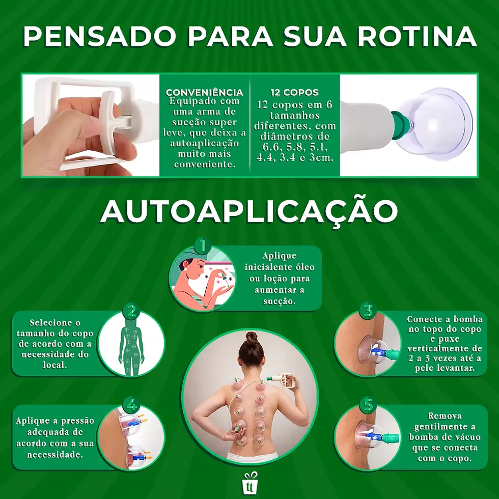 Miniatura: Kit com 12 Ventosas Terapêuticas Ventosaterapia Massagem acupuntura massoterapia