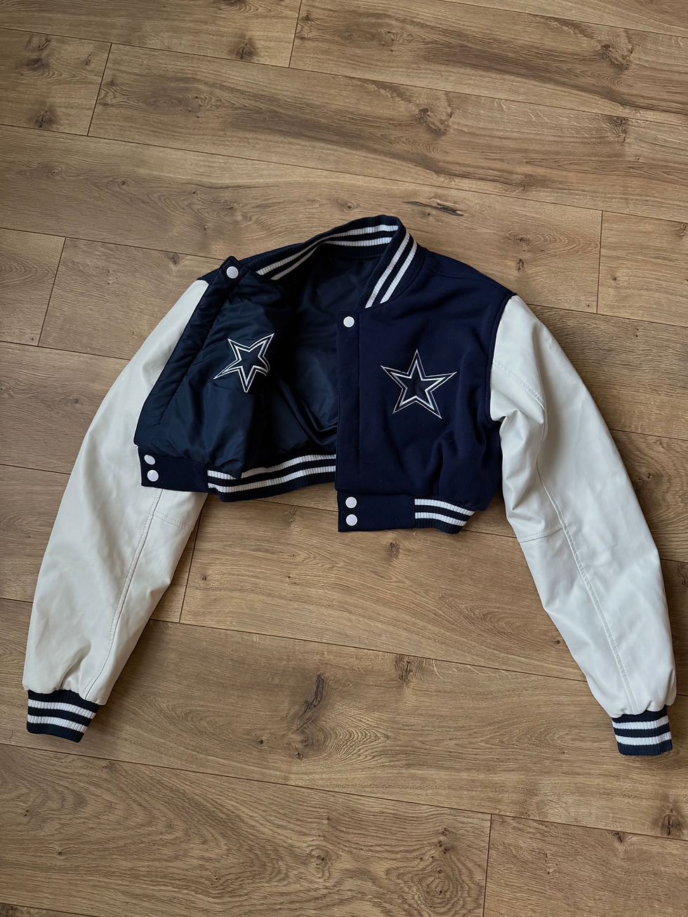 Thumbnail: REVERSIBLE COWBOYS CROPPED VARSITY 