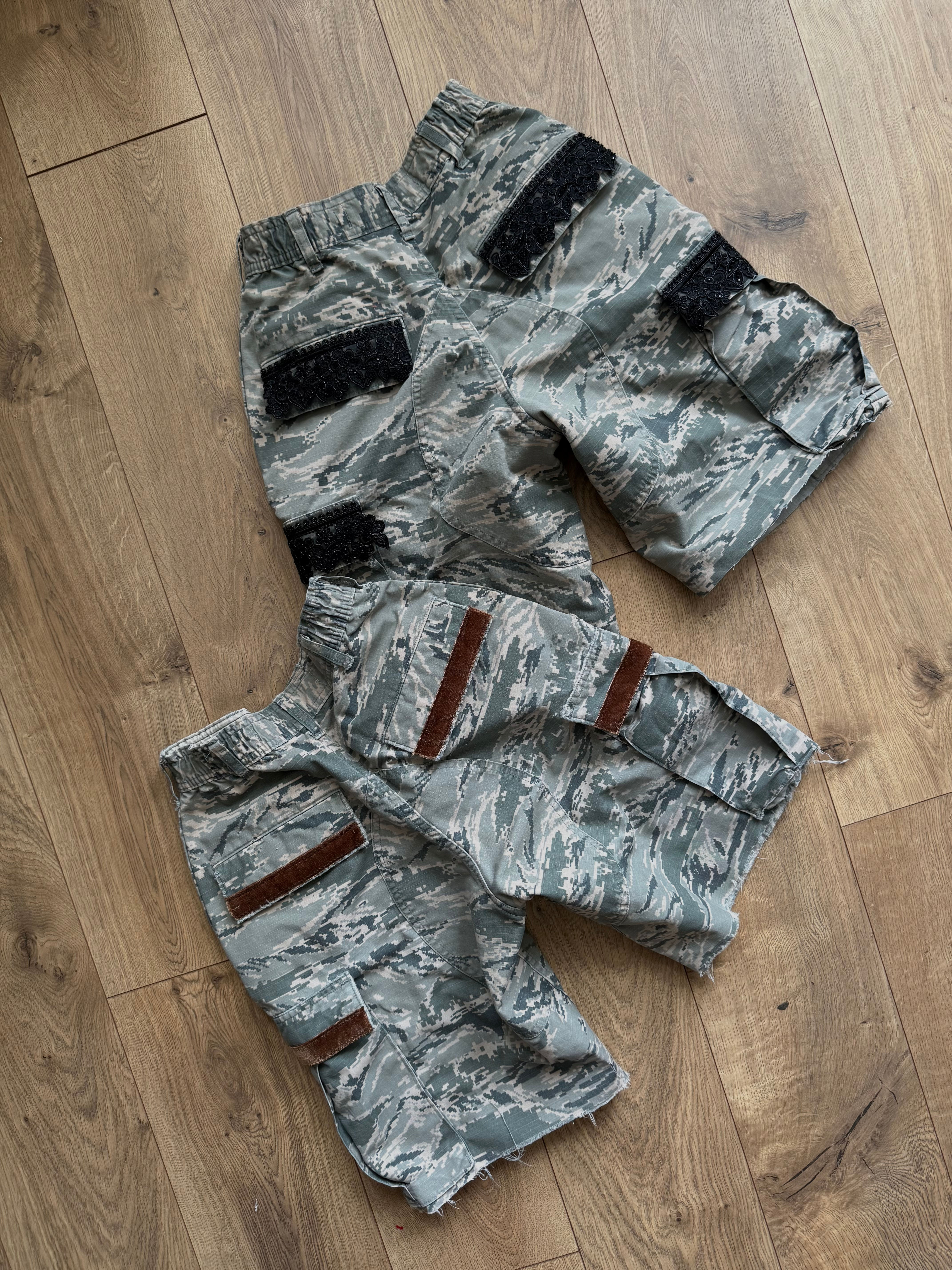 REWORKED AIR FORCE CAMO SHORTS 