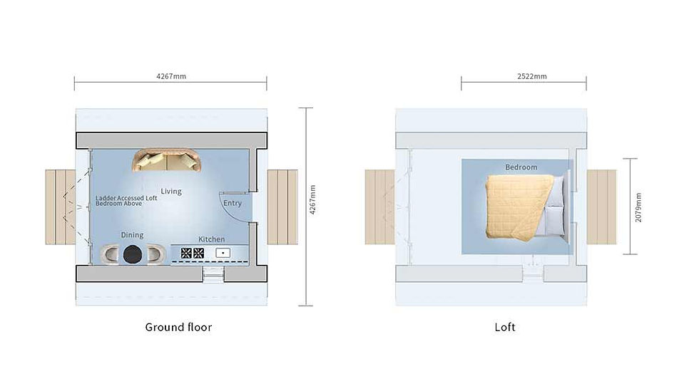 floorplan for  A-Triangle Tiny House Prefab House