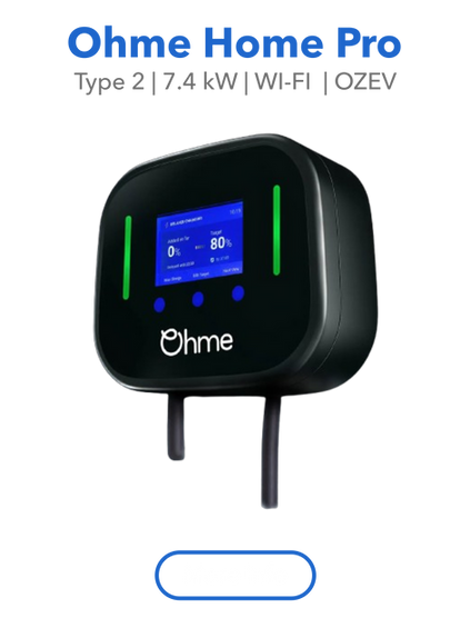The UK's favourite charger. The Ohme Home Pro features a built-in screen and easy tariff integration for the cheapest charging rates. Contact ON-EV to install.