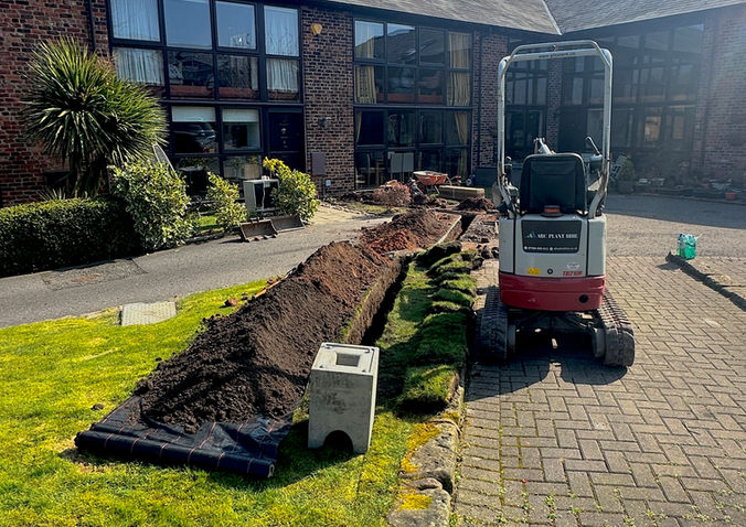 EV charger groundworks and cable trenching in Frodsham Cheshire