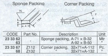 Thumbnail: 233367 PACKING FOR MACGREGOR HATCH COVER; Corner Packing, 32 x 71 x A-112
