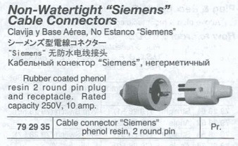 792935 NON-WATERTIGHT ''SIEMENS'' CABLE CONNECTOR | shipstore