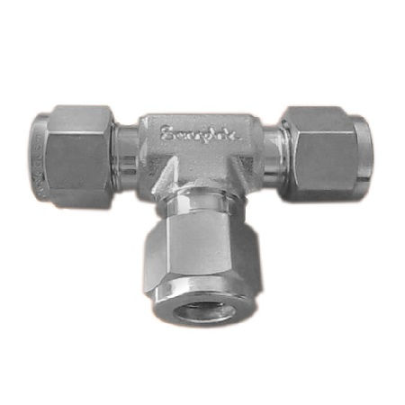 734416 Stainless Steel Flareless Tee Union; Size 6mm