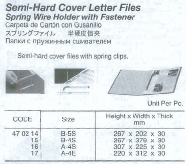 Thumbnail: 470217 SEMI-HARD COVER LETTER FILES; A-4E