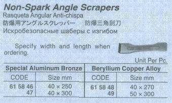 Thumbnail: 615848 NON-SPARK ANGLE SCRAPERS; Beryllium Copper Alloy