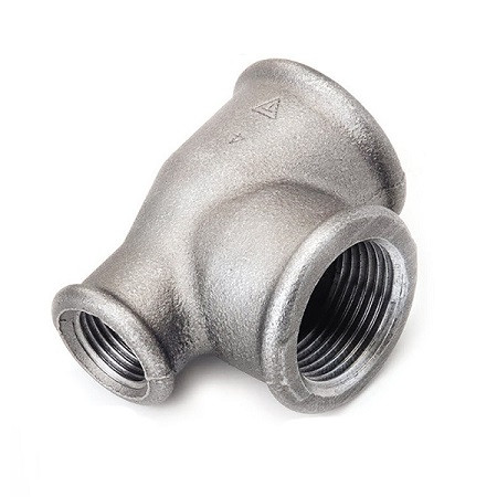 730367 Reducing Tee Cast Iron, Screwed, Galvanized 1-1/2