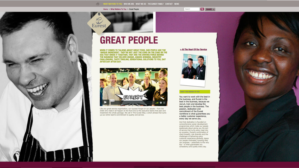 New Eurest website page focused on Great People