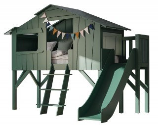 Single Bed Tree House with Slide incl. Matress