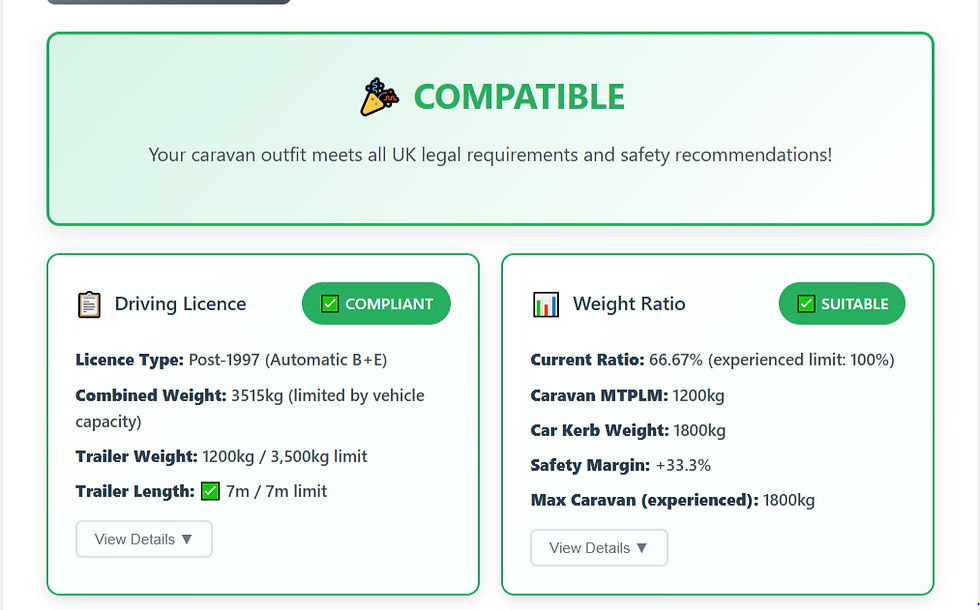 Screen shot of Outfit combination checking tool