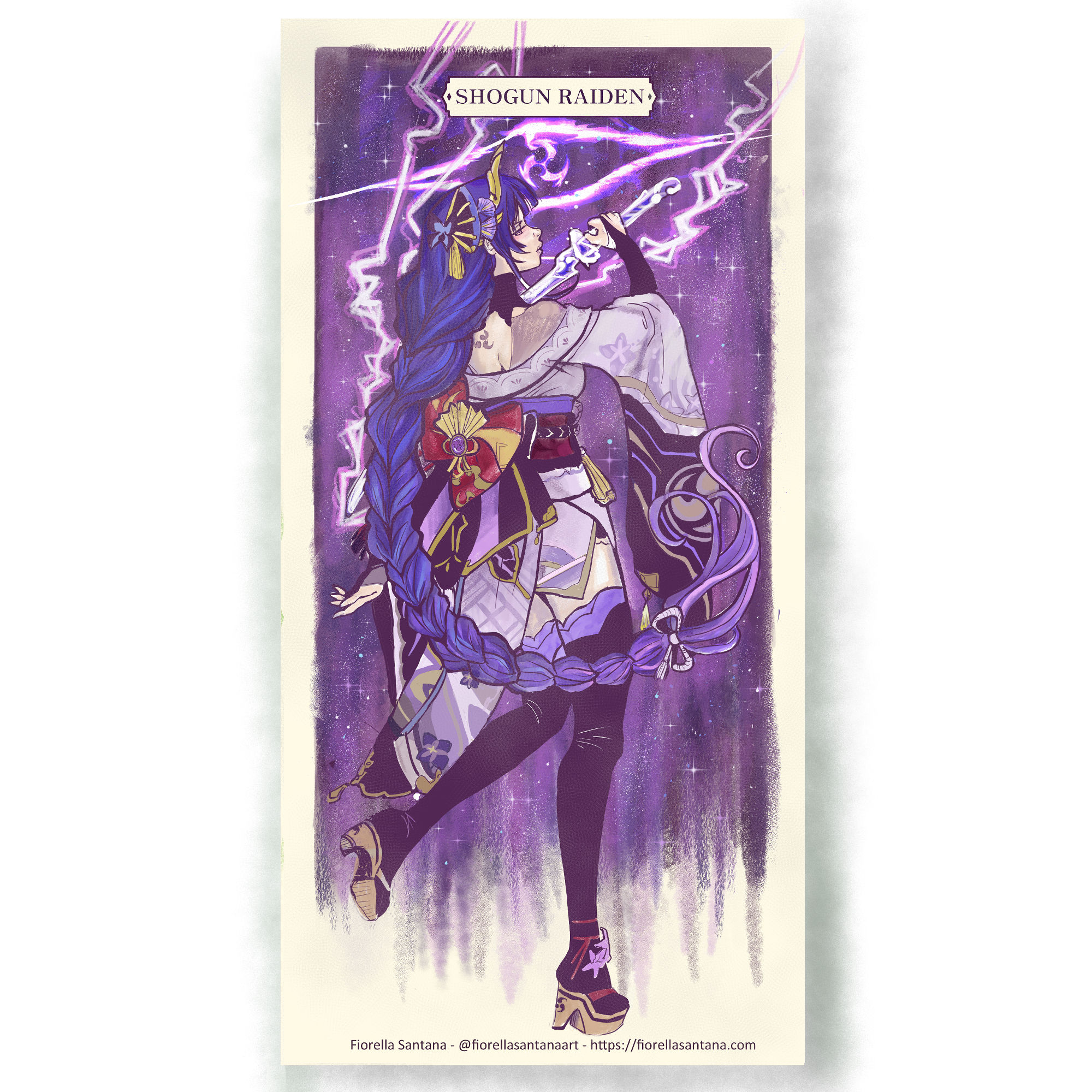 Raiden Shogun mini print (Genshin Impact)