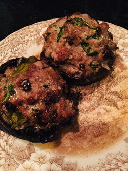 Ground chicken stuffed portabella mushro