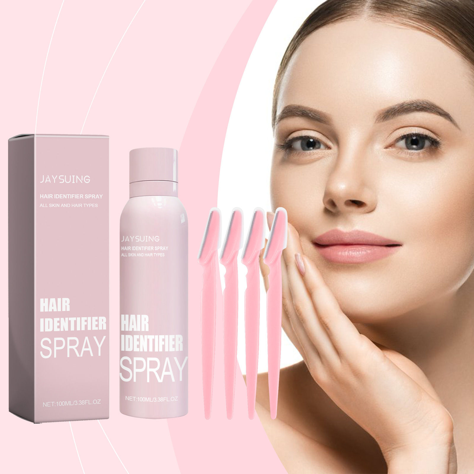 Facial Hair Moisturizing Spray with Eyebrow Trimmer Set