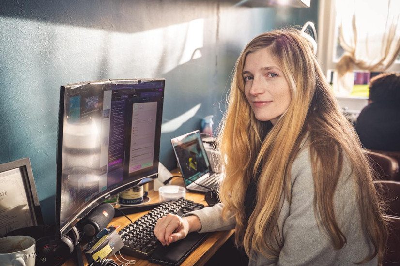 Tiffany working at AROPL studios