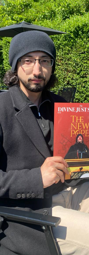 Members at the Ahmadi Religion of Peace and Light headquarters in Crewe read the magazine