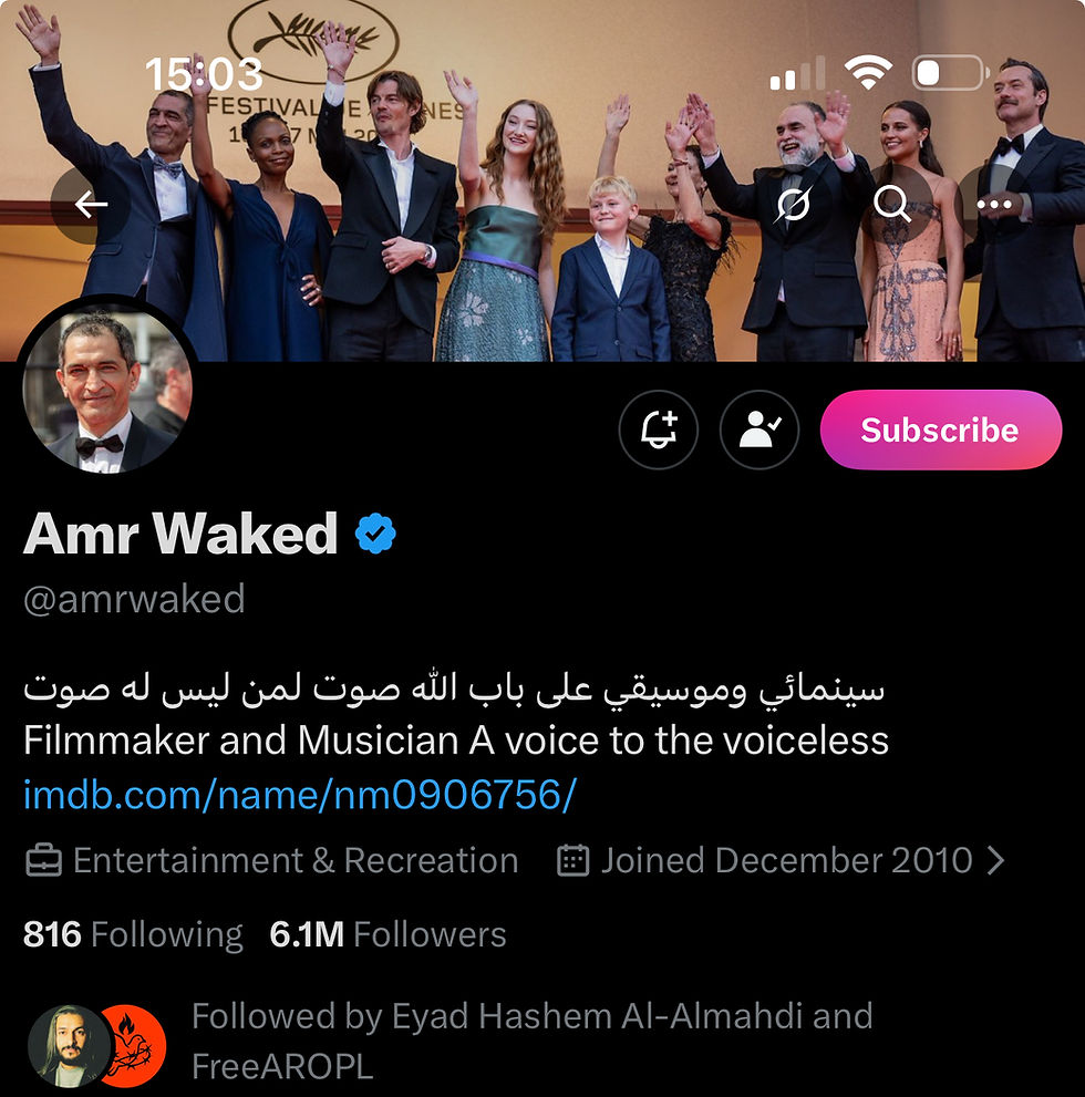 Egyptian actor Amr Waked, celebrated for roles in Syriana, Lucy, and Geostorm, and a dedicated advocate for human rights and freedom of expression.