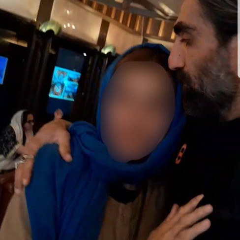 Mohammedreza kissing his mother farewell in Turkey