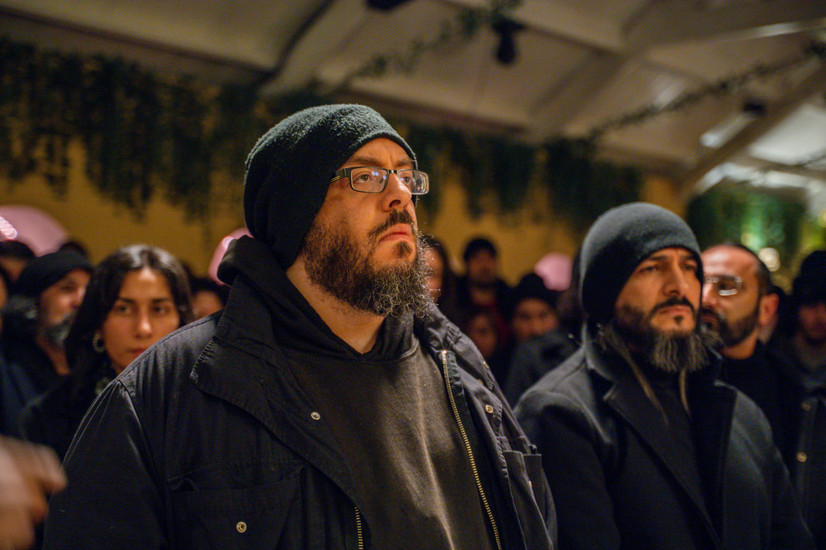 Ansars react to the unveiling of the portrait of Imam Al-Hussein