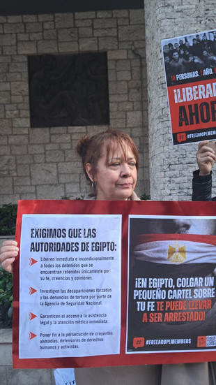Believers protest outside Egyptian Embassy in Spain