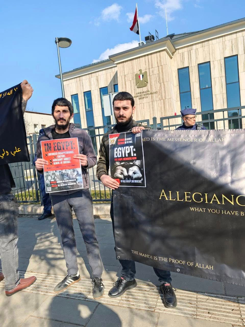 Believers protest outside Egyptian Embassy in Poland